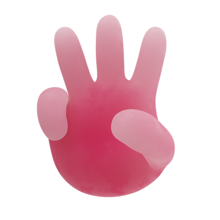 Free Gesto de três dedos  3D Icon