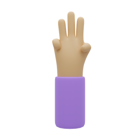 Free Gesto de três dedos  3D Icon