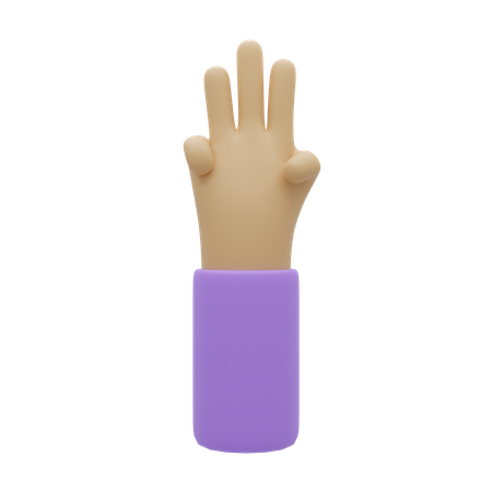 Free Gesto de tres dedos  3D Illustration