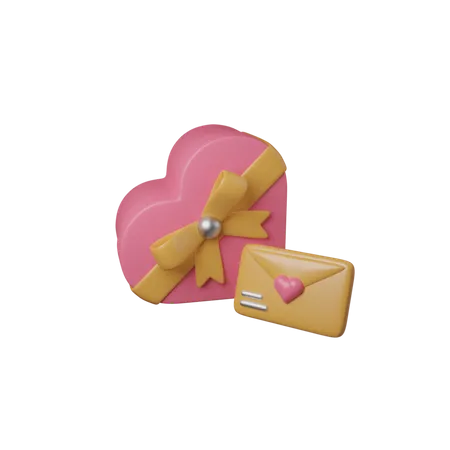 Free Gift And Letter  3D Icon