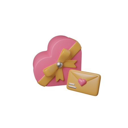 Free Gift And Letter  3D Icon