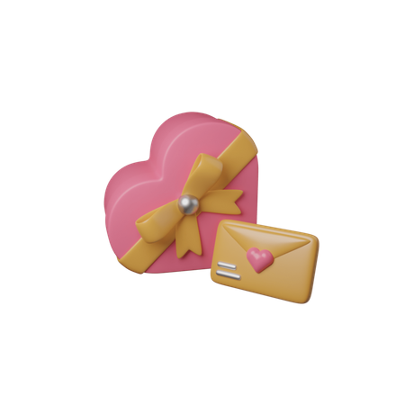 Free Gift And Letter  3D Icon