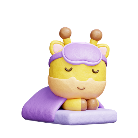 Free Girafa fofa dormindo  3D Icon