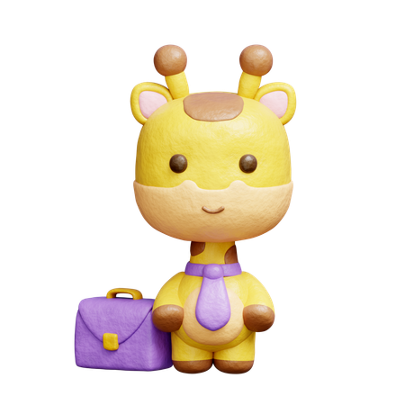 Free Girafa fofa usando gravata  3D Icon