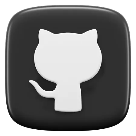 Free Stylized Representation Of The Git Hub Logo 3D Icon