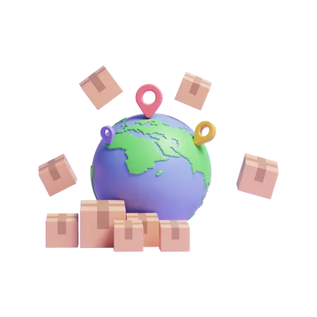 Free Global Shopping  3D Icon