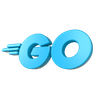 3d go language logo logo