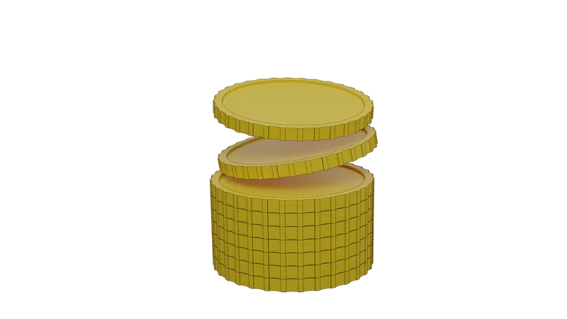 Free Gold Coins Stack  3D Icon