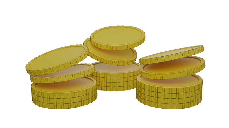 Free Gold Coins Stack  3D Icon