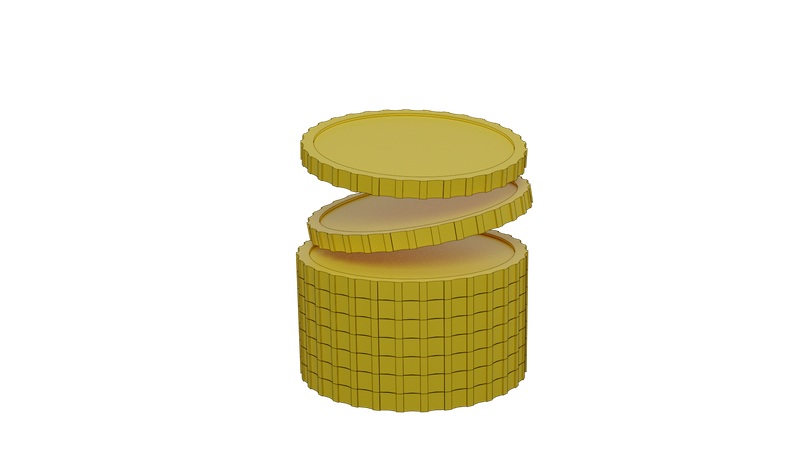 Free Gold Coins Stack  3D Icon