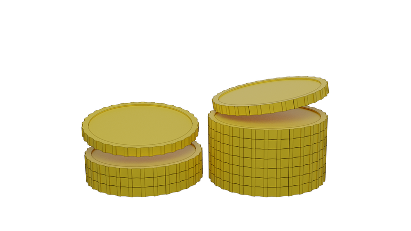 Free Gold Coins Stack  3D Icon