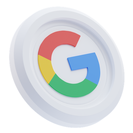 Free Google-Logo auf weißer runder Münze  3D Icon