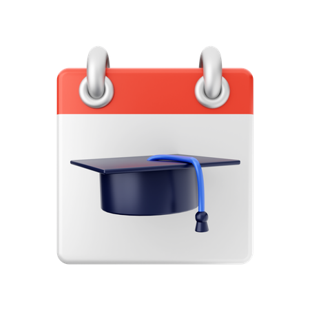 Free Graduation Hat Calendar  3D Icon