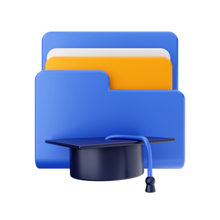 Free Graduation Hat Folder  3D Icon