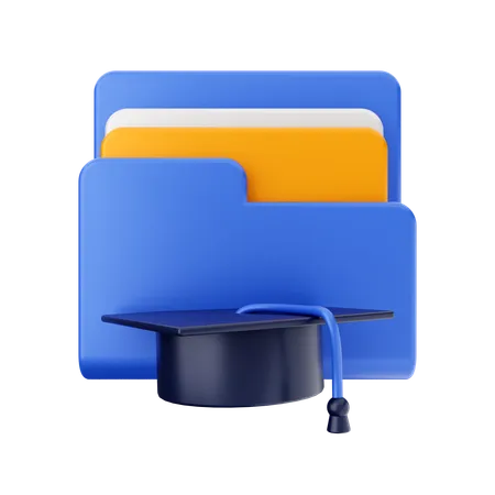 Free Graduation Hat Folder  3D Icon