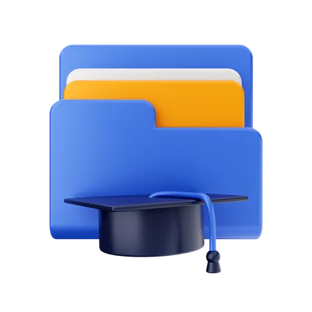 Free Graduation Hat Folder  3D Icon