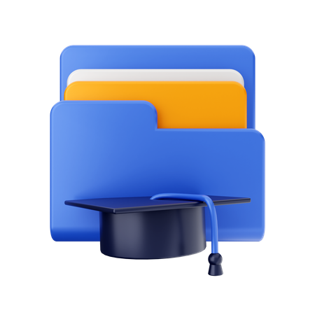Free Graduation Hat Folder  3D Icon