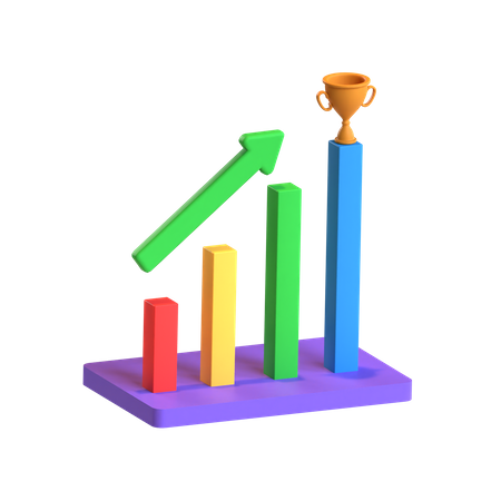 Free Gráfico de crescimento  3D Icon