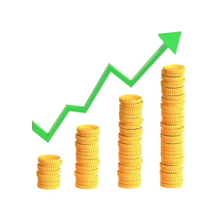 Free Gráfico de moedas  3D Icon