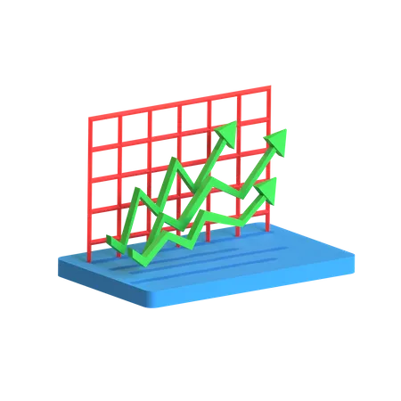 Free Croissance du graphique linéaire  3D Icon