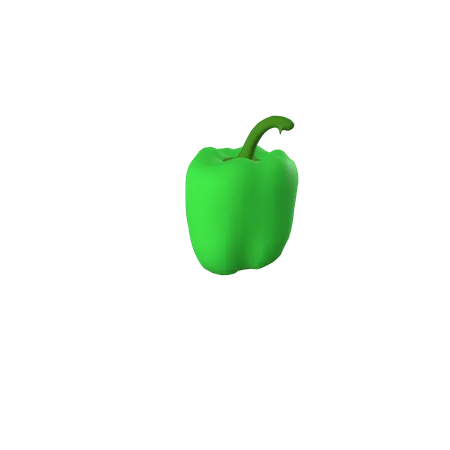Free Green Pepper  3D Icon