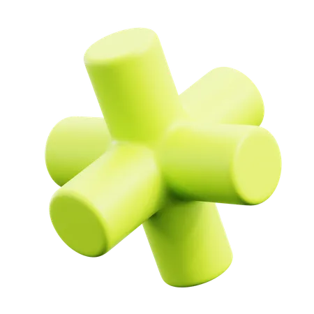 Free 緑のチューブの抽象的な形  3D Icon