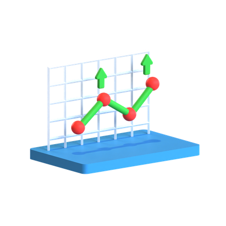 Free Growth Graph  3D Icon