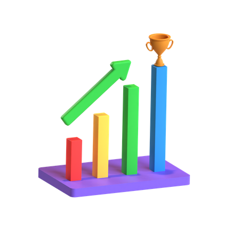 Free Growth Graph 3D Icon