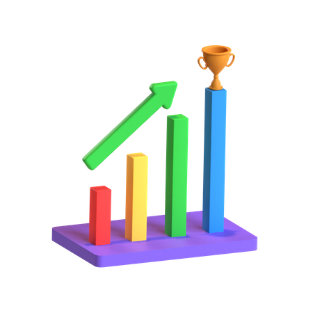 Free Growth Graph  3D Icon