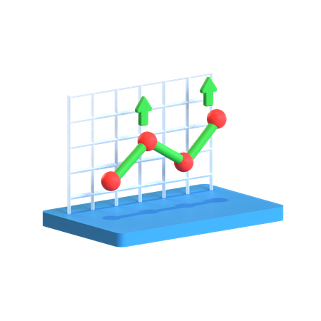Free Growth Graph  3D Icon