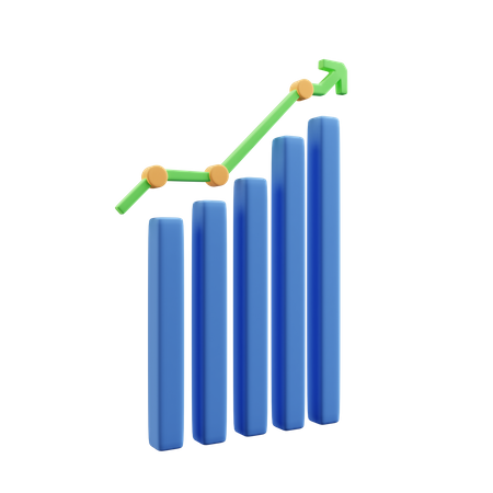 Free Growth Graph  3D Icon