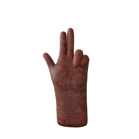 Free Gun sign with hand 3D Illustration
