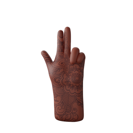 Free Gun sign with hand  3D Illustration