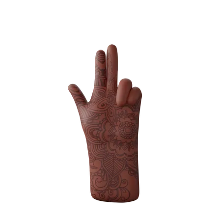 Free Gun sign with hand  3D Illustration