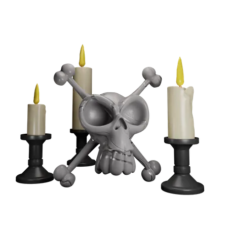 Free Halloween Candle  3D Illustration