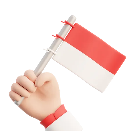 Free Hand Holding Indonesia Flag 3D Icon