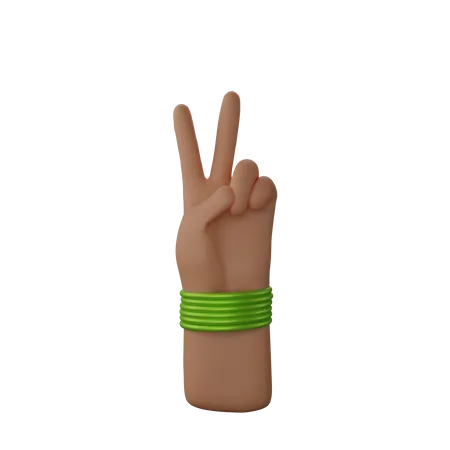 Free Hand mit Armreifen mit Peace-Zeichen  3D Illustration