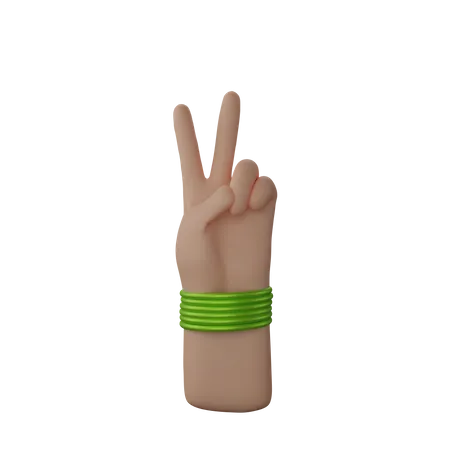 Free Hand mit Armreifen mit Peace-Zeichen  3D Illustration