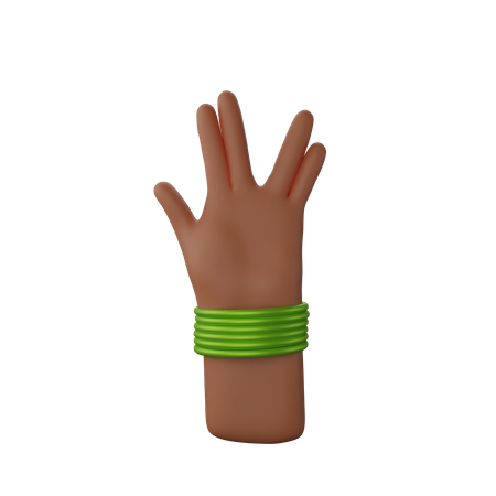 Free Hand mit Armreifen mit Speichenzeichen  3D Illustration
