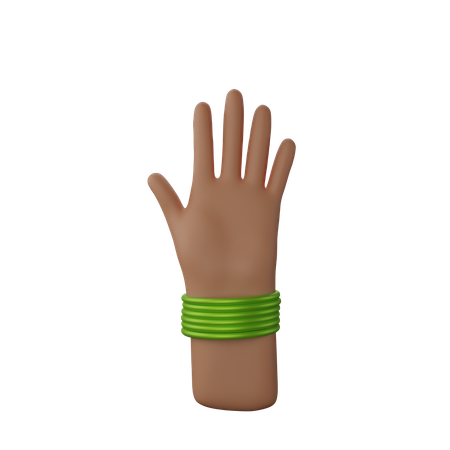 Free Hand mit Armreifen mit Stoppschild  3D Illustration