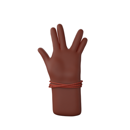 Free Hand mit Dhaga zeigt das Zeichen „Lebe lang und in Frieden“  3D Illustration