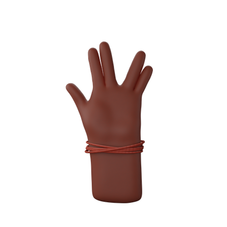 Free Hand mit Dhaga zeigt das Zeichen „Lebe lang und in Frieden“  3D Icon