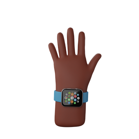 Free Hand mit Smartwatch  3D Illustration