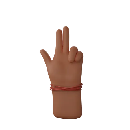 Free Hand showing gun sign with finger  3D Illustration