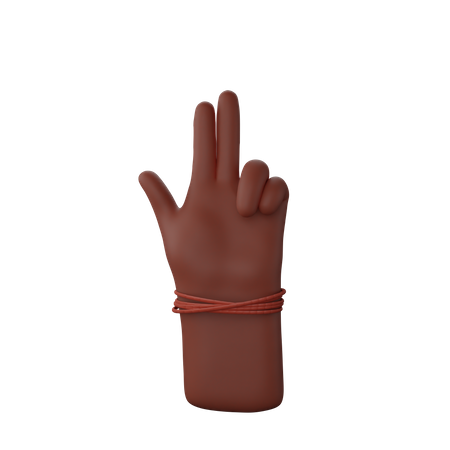 Free Hand showing gun sign with finger  3D Icon