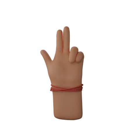 Free Hand showing gun sign with finger  3D Illustration