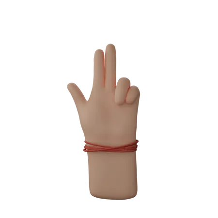 Free Hand showing gun sign with fingers  3D Illustration