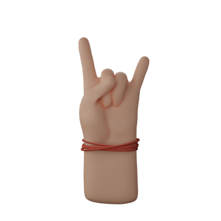 Free Hand showing rock and roll sign  3D Icon