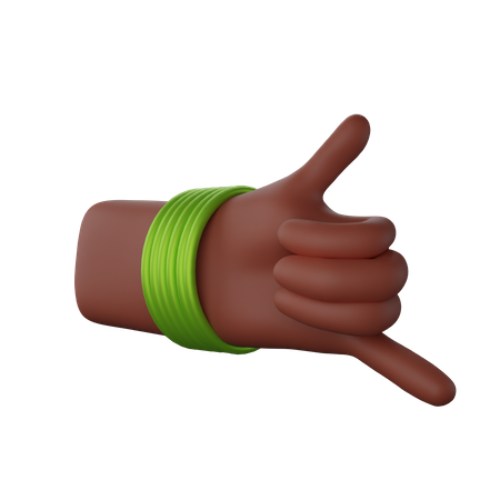 Free Hand with bangles showing Call me gesture  3D Icon
