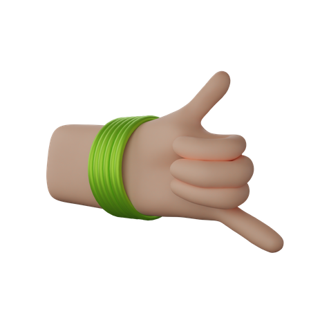 Free Hand with bangles showing Call me gesture  3D Icon